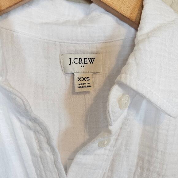 J Crew Factory Gauze Cotton Button Front Top Blouse Women's Size XXS Summer - Picture 5 of 9
